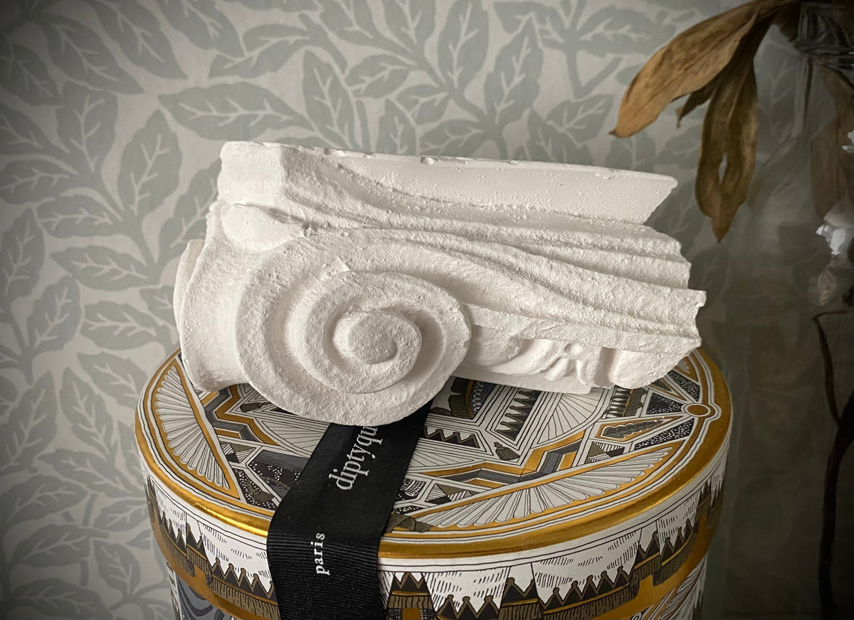 Greek / Roman wall freestanding Ionic Capital plaster fragment sculpture, architecture Decor. Signed & Numbered. Limited Edition