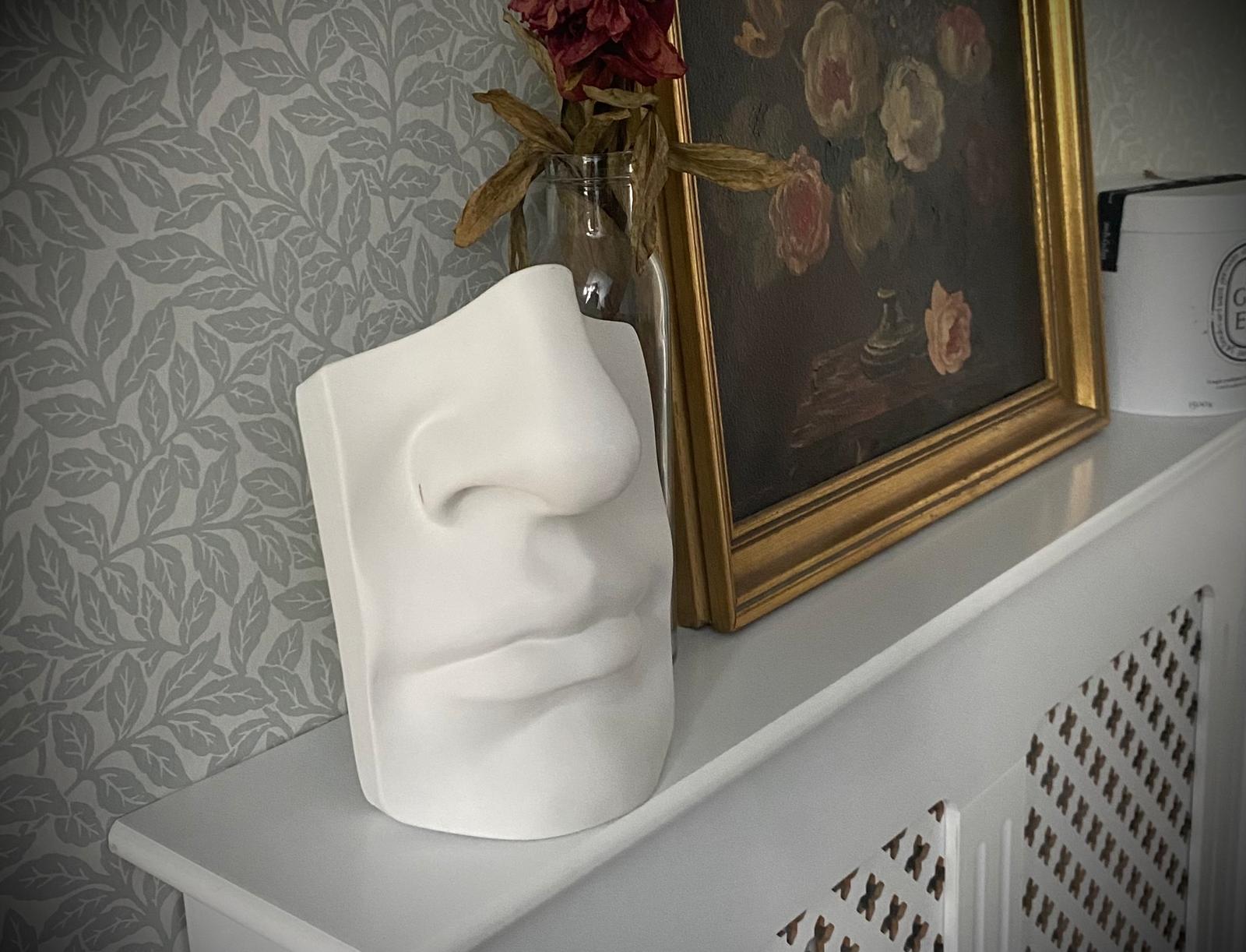 Sculpture - David's nose & lips. Cast from Michelangelo's masterpiece.  Pure plaster finish. Signed and numbered.