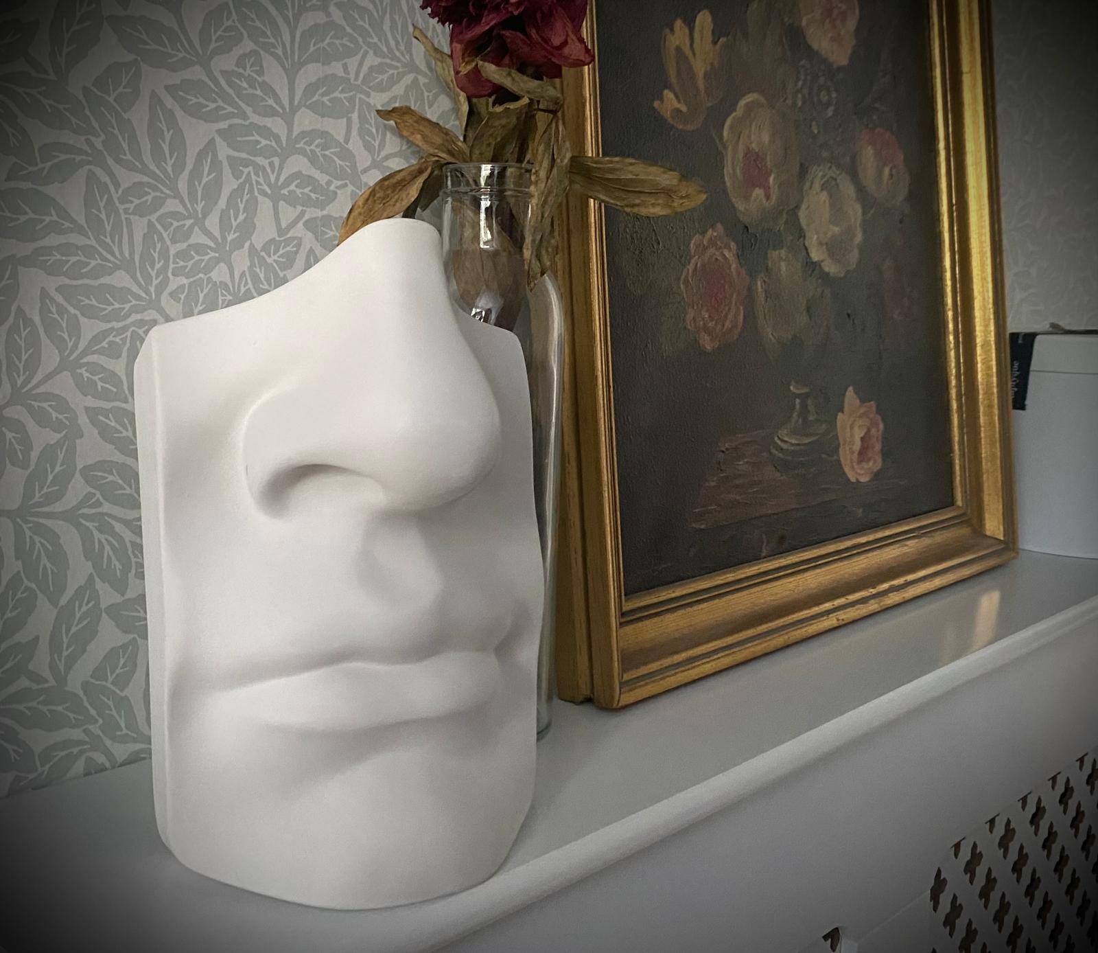 Sculpture - David's nose & lips. Cast from Michelangelo's masterpiece.  Pure plaster finish. Signed and numbered.