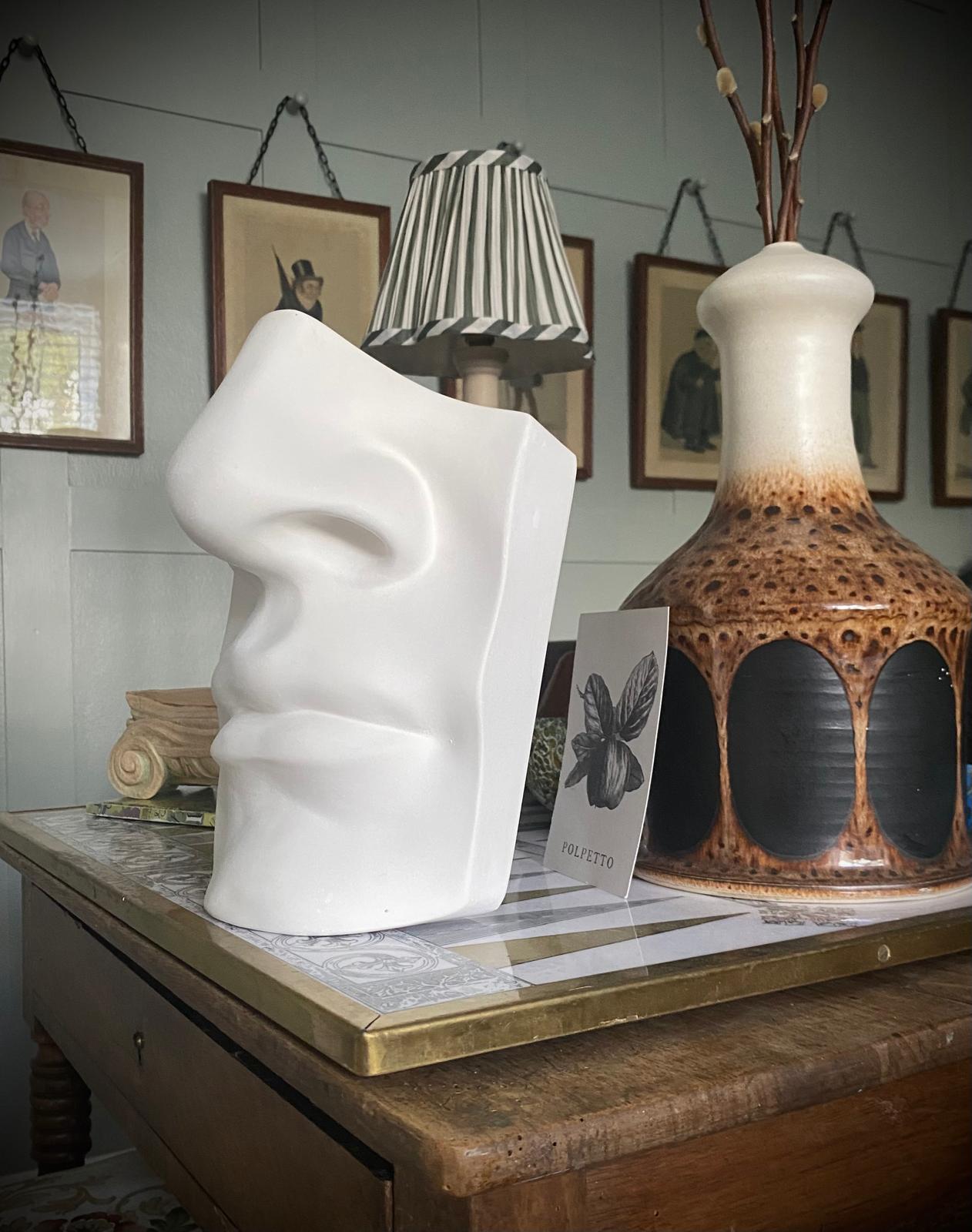 Sculpture - David's nose & lips. Cast from Michelangelo's masterpiece.  Pure plaster finish. Signed and numbered.