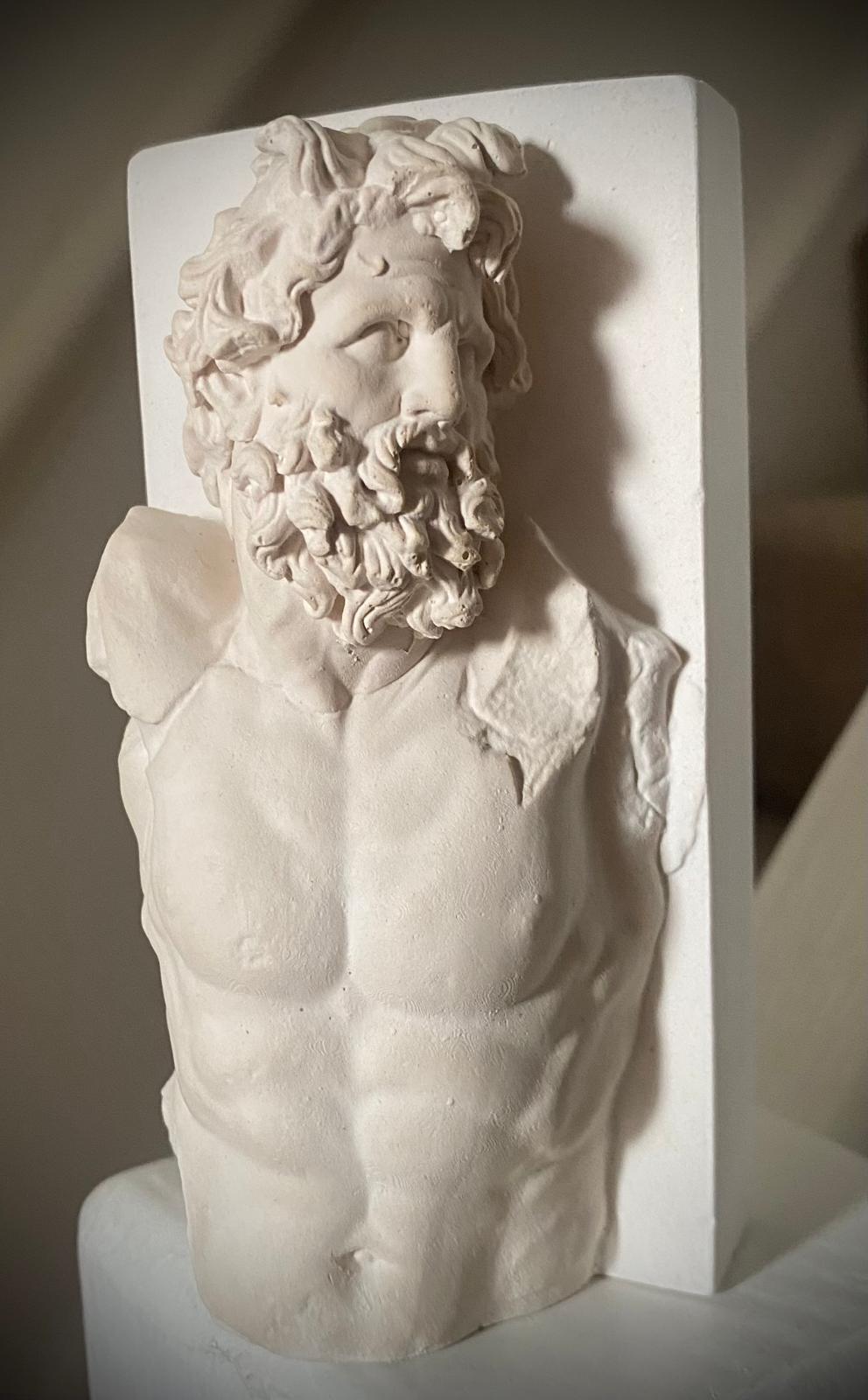 Greek sculpture Klytios Pergamon. Original casting. Aged plaster Statue. Signed & Numbered. Limited Edition