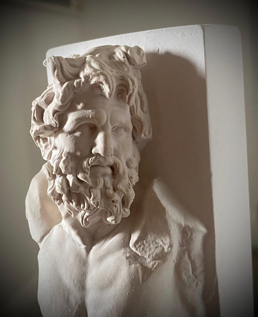 Greek sculpture Klytios Pergamon. Original casting. Aged plaster Statue. Signed & Numbered. Limited Edition