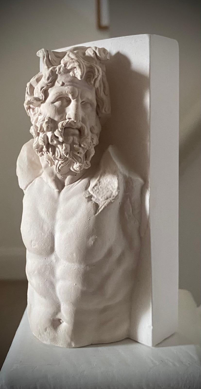 Greek sculpture Klytios Pergamon. Original casting. Aged plaster Statue. Signed & Numbered. Limited Edition