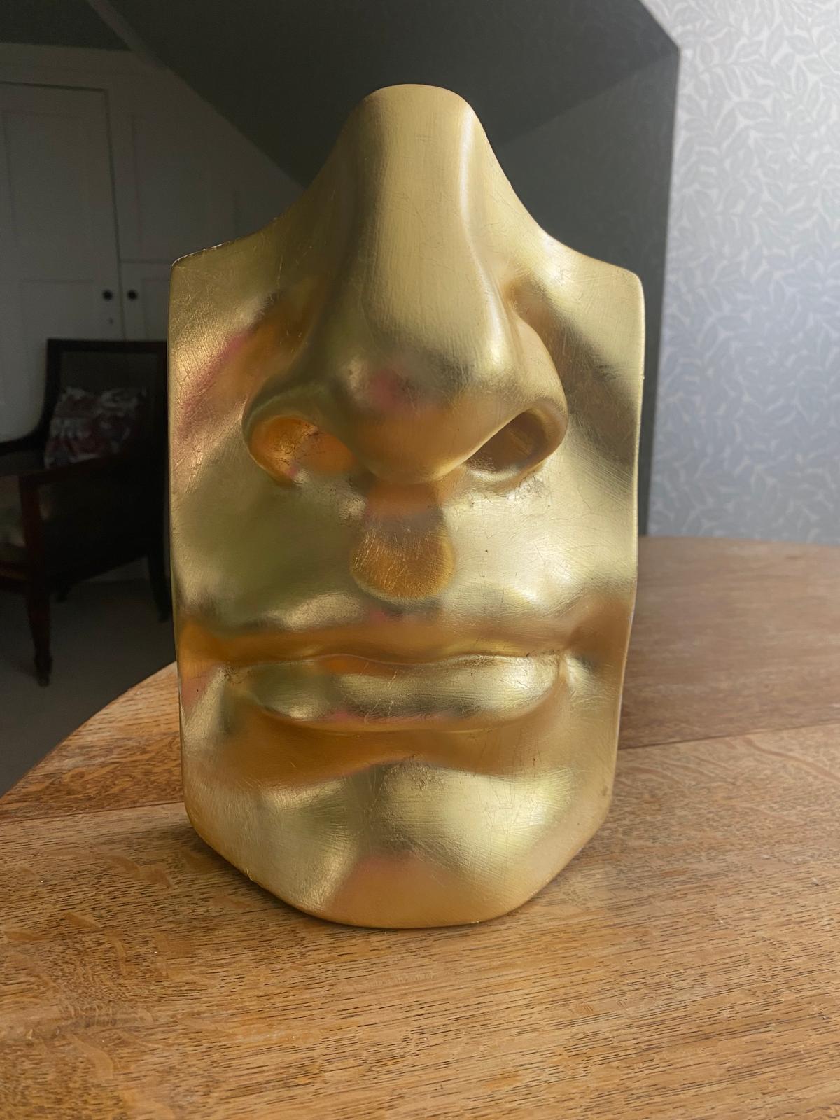 Sculpture - David's nose & lips. Cast from Michelangelo's masterpiece. Gold leaf covered front. Signed & Numbered. Limited Edition